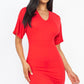 Dolman Sleeves Solid Mini Dress