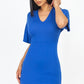 Dolman Sleeves Solid Mini Dress