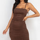 Double Ruched Front And Ruched Back Detail Mini Dress