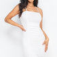 Double Ruched Front And Ruched Back Detail Mini Dress