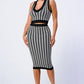 Luxe Gingham Rib Knit Top And Skirt Sets