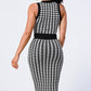 Luxe Gingham Rib Knit Top And Skirt Sets