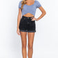 Short Slv Back Tie Crop Knit Top