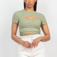 Self-tie Ribbon Front Cutout Crop Top