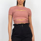 Self-tie Ribbon Front Cutout Crop Top