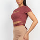 Self-tie Ribbon Front Cutout Crop Top