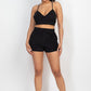 Terry Towel Bralette Top & Mini Shorts Set