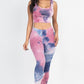 Tie Dye Crop Top And Leggings Yoga Gym Set