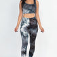 Tie Dye Crop Top And Leggings Yoga Gym Set