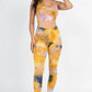 Tie Dye Crop Top And Leggings Yoga Gym Set