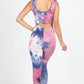 Tie Dye Crop Top And Leggings Yoga Gym Set