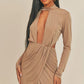Pecan Brown Open Front Dress
